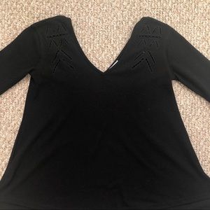 Crescent black v neck oversized sweater/tee